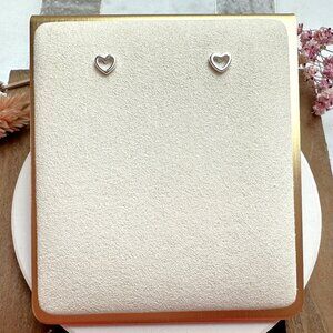 Cute Mini Sterling Silver Heart Stud Earrings | .925 Sterling Silver